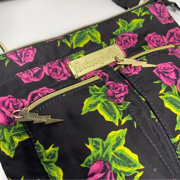 Betseyville Betsey Johnson Floral Crossbody Bag with Purple Roses - Picture 5 of 11